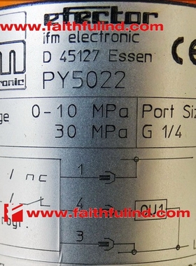 PY5022 易福门全新压力传感器 PY-100MSBR14-HFPKG/US/ /V