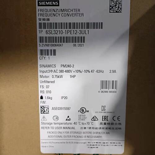 ICS 功率模块 PM240-2 0.55kW380-480V 6SL3210-1PE12-3UL1