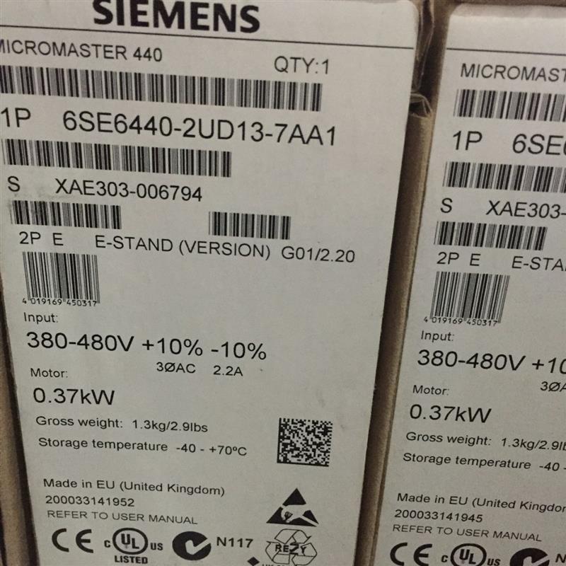 6SE6440-2UD13-7AA1原装正品MM440变频器0.37KW 6SE64402UD137AA1