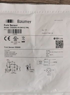 全新原装未拆封  OG020U.R-GW1O.7WL 槽型传感器 现货销售