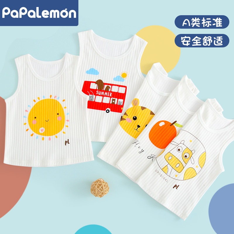柠檬爬爬宝宝夏季纯棉背心上衣