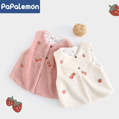 柠檬爬爬婴儿加绒马甲加厚背心坎肩宝宝可爱外出保暖马夹秋冬装 潮