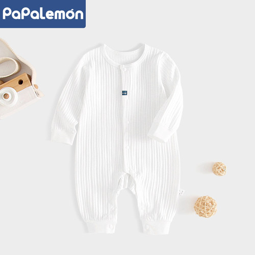 柠檬爬爬春秋A类纯棉哈衣连体衣