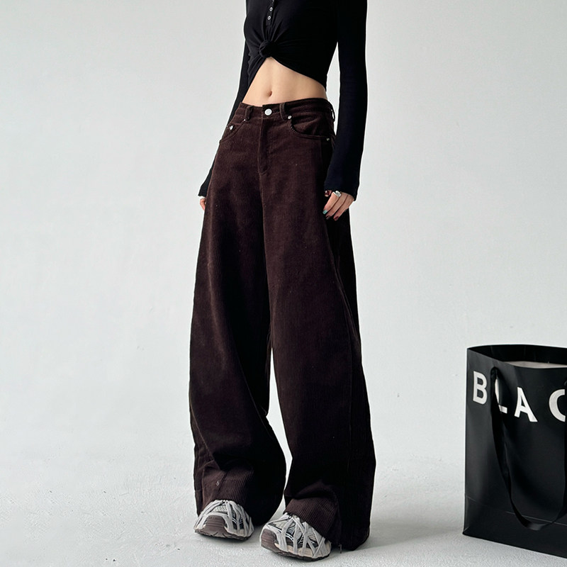 宽松阔腿设计感时尚日常通勤直筒裤女冬季新款2025休闲裤潮流,女装/女士精品,休闲裤,淘宝优惠券,粉丝福利购,淘宝优惠卷