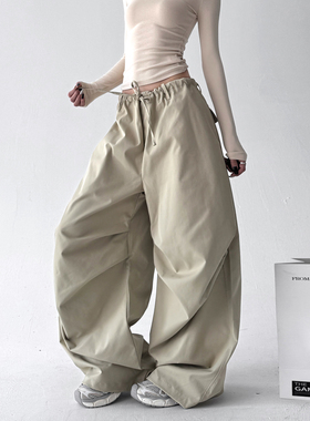 今年流行的降落伞裤女2026春装新款户外速干登山裤旅游阔腿休闲裤