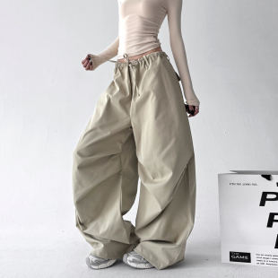 今年流行的降落伞裤女2025秋装新款户外速干登山裤旅游阔腿休闲裤