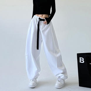 裤 子女长休闲裤 女2025春秋装 爵士舞jazz裤 子 新款 街舞潮牌腰带工装