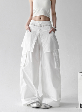 木昱子美式复古工装裤女2025新款宽松显瘦直筒阔腿休闲长裤子