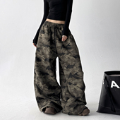 高腰宽松街头辣妹高个子阔腿休闲裤 迷彩工装 新款 子女2026春季 裤