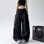 复古工装 长裤 裤 宽松休闲西裤 2025美式 新款 女春夏直筒拖地裤 秋季 子