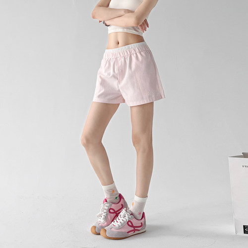 粉色出游运动短裤女2026夏季新款宽松休闲三分裤时尚百搭爆款女裤