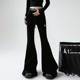 喇叭休闲裤 黑色高个子爆款 女2025春秋季 美式 新款 甜辣马蹄裤 女裤