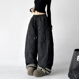 直筒休闲裤 超火2025冬季 女潮牌户外防风加厚保暖滑雪裤 棉裤 子 新款