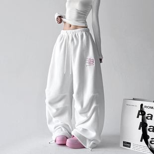 宽松垂感阔腿嘻哈别致休闲运动裤 街舞弯刀工装 新款 女2025秋冬季 裤