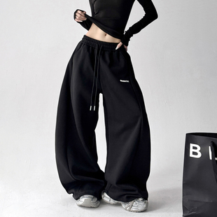 子街舞嘻哈宽松直筒阔腿休闲裤 2025秋冬季 运动裤 女潮牌美式 卫裤
