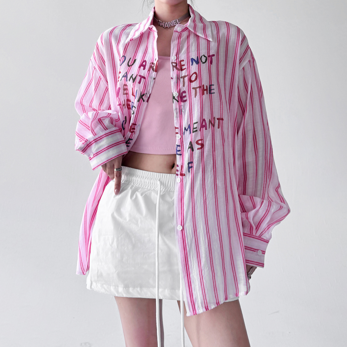 2025夏季新款女装条纹衬衫女宽松显瘦长袖防晒衣休闲百搭上衣外套