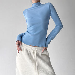 气质打底衫 高个子毛衣高级感长袖 女2025冬季 内搭修身 上衣 新款 法式