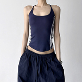 修身 上衣工字吊带 耐穿撞色运动休闲无袖 显瘦背心女2026夏季 新款