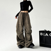潮流时尚 加绒宽松裤 豹纹斑点休闲工装 2025年冬季 美式 爆款 裤 新款