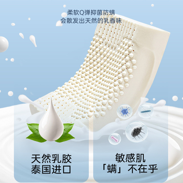 泰国乳胶枕头官方旗舰店正品天然橡胶护颈椎助睡眠枕芯成人一对装