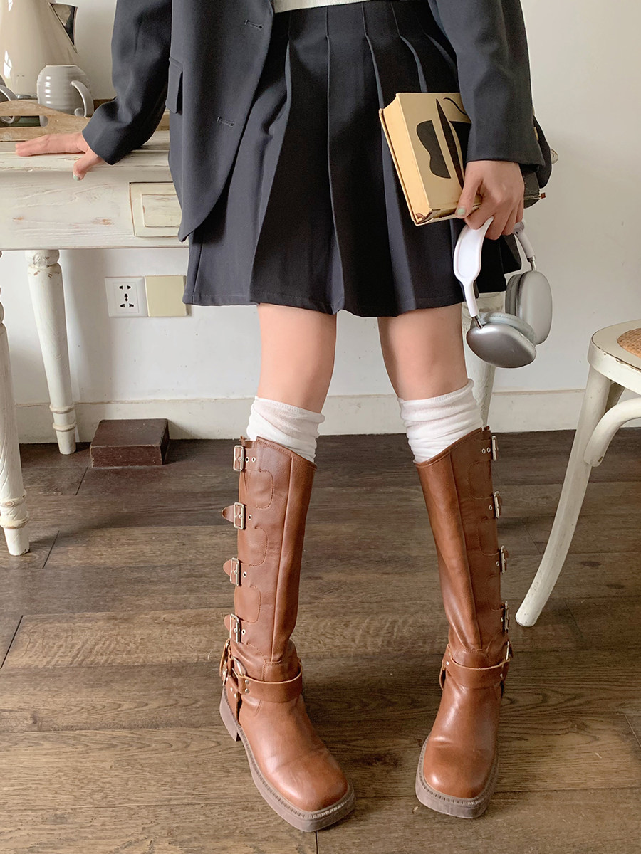 美拉德风"配长靴拼接过膝袜子女秋冬小众款竖条慵懒风堆堆小腿袜,女士内衣/男士内衣/家居服,长筒袜,淘宝优惠券,粉丝福利购,淘宝优惠卷