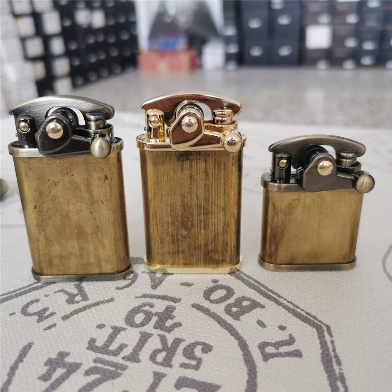 老式复古佐罗煤油打火机592摇臂光板自动弹射毛坯机diy 木壳皮套