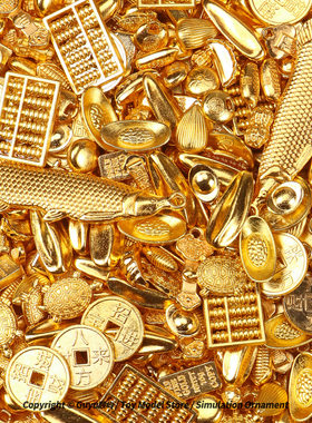 仿真迷你小元宝金条金砖铜钱瓜子沙金模型招财桌面摆件聚财开业