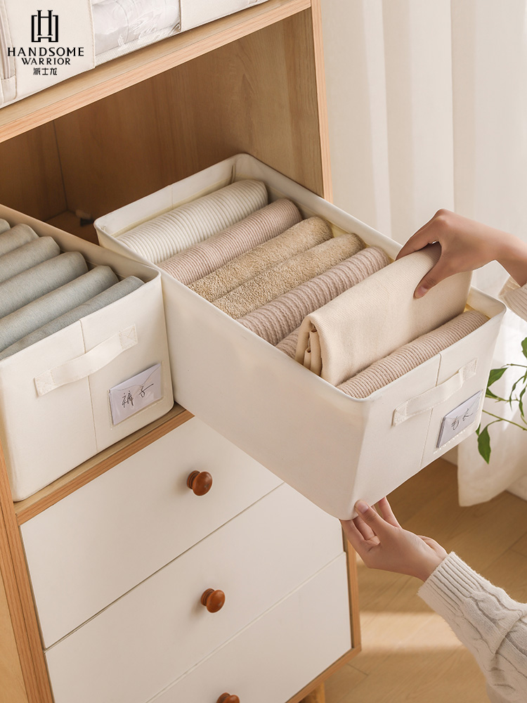 羽绒衣服收纳箱布艺家用折叠百纳箱衣柜专用被子衣物整理收纳盒