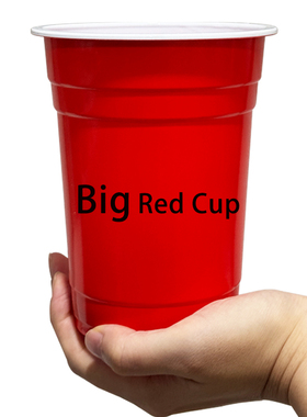 1000ml大容量红色派对杯32oz大口径一次性塑料杯聚会活动啤酒杯