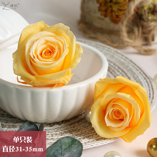 鹿苡Primavera进口永生花878双色小玫瑰单朵diy直径3 3.5厘米花材