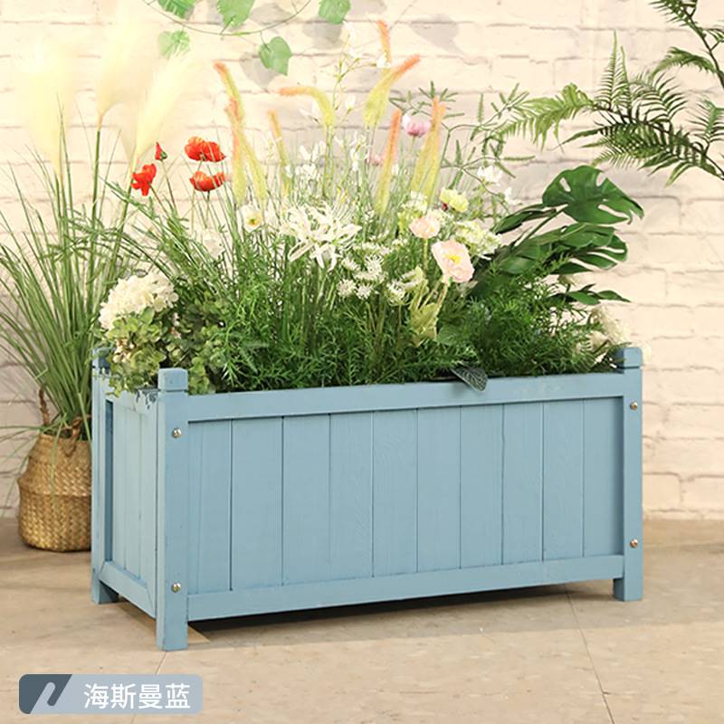 防腐木花箱户外长方形花槽实木绿化花盆碳化木质种植箱大号种菜盆