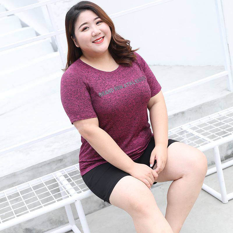 网红健身房速干运动套装200斤胖MM加大码短袖t恤女短裤上衣两件套|ruв категории Женская одежда, женской одежды - от Buy2taobao.com для оказания профессиональной услуги покупки агента Taobao