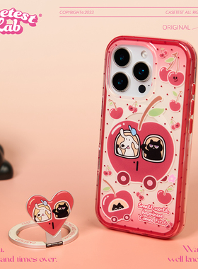 壳试验樱桃车车磁吸二合一适用iPhone17promax16pro手机壳少女心可爱16promax苹果17pro15pro保护套新款涂鸦