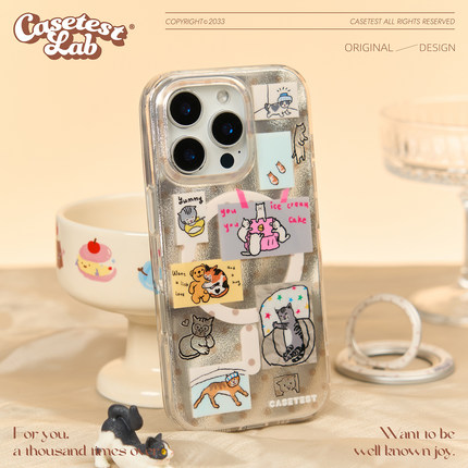 壳试验咪想你开心亿点磁吸双层印花适用iPhone17promax17pro16手机壳可爱卡通苹果16pro16promax保护套161514