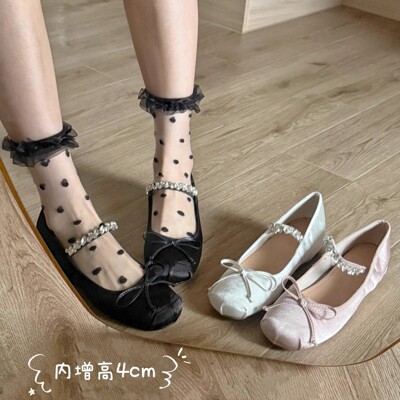 法式芭蕾单鞋内增高女玛丽珍鞋mi