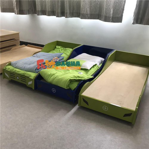 幼儿园儿童实木烤漆宝宝床单人跑车床早教中心午托床学生午睡床