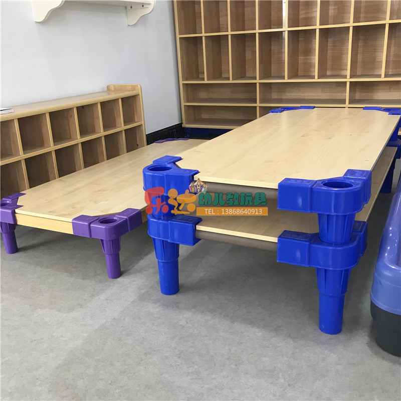 幼儿园儿童专用床单人平板床实木加厚学生午休午睡休息宝宝叠叠床