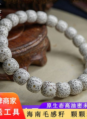 梵心阁海南星月菩提子手串男绕指柔留白原生态毛感料本命龙年新年