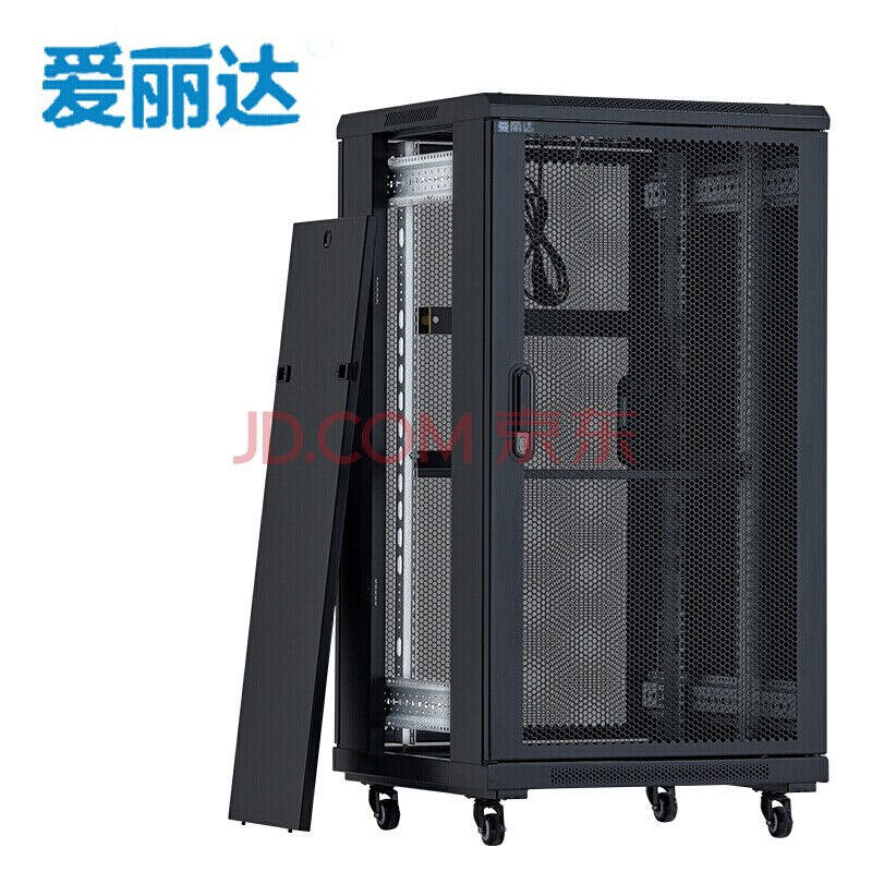 爱丽达（AILIDA）网络机柜22U高1.2米网孔门机柜22U600*600黑色19