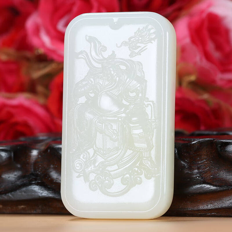 【珠宝严选】苏州玉雕大师万子涵作品和田玉新疆且末料羊脂玉关公