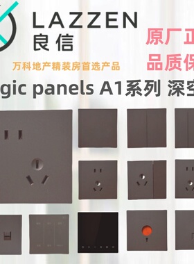 Nader良信A1深空灰单联双控一开五孔空调电脑USB家用开关插座面板