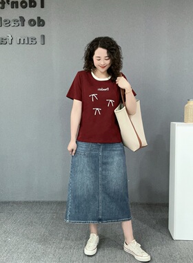 EF2026新款韩版时尚百搭宽松显瘦圆领印花短袖T恤女