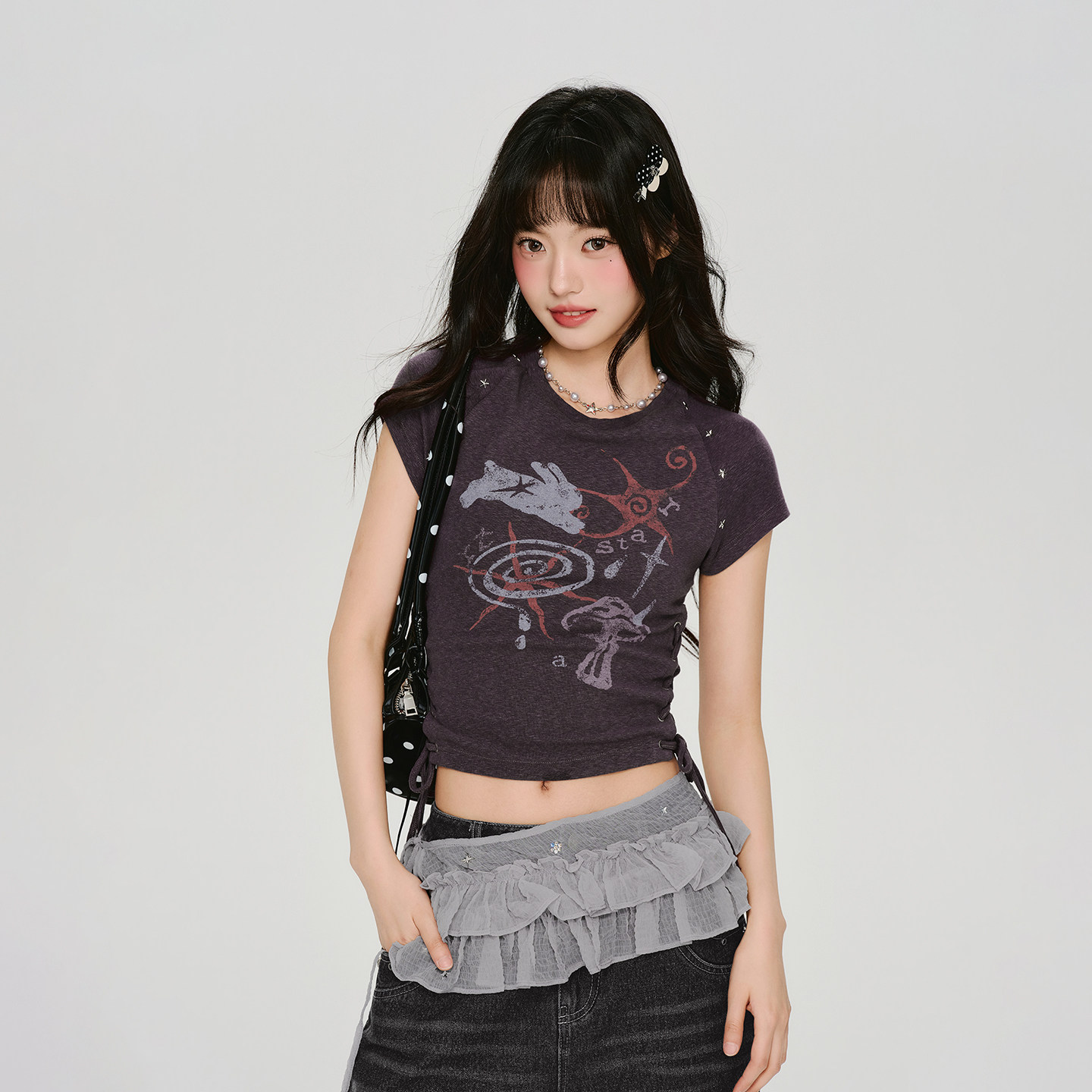 6/6 00:00新品叠加立减后两件8折3件7.8折【Girlyhalo】抽绳T恤