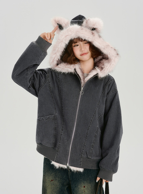 12/31  20:00新品上新【Girlyhalo】深灰色内里加绒厚外套