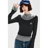 辣妹两件套针织衫 长袖 t恤女秋冬新款 Girlyhalo美式 修身 显瘦上衣