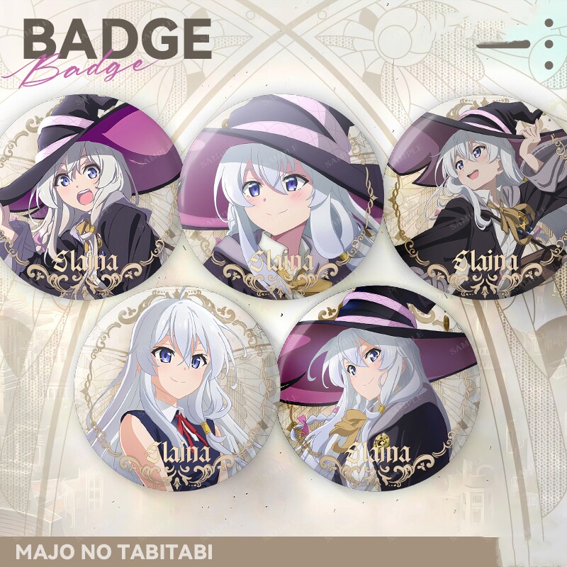 魔女之旅伊蕾娜周边徽章胸针挂饰动漫周边58mm镭射碎玻璃吧唧痛包
