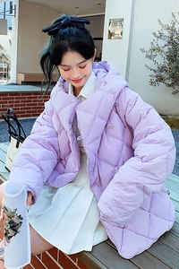 新款！2022年紫色短款羽绒服  123A-6676-P155-K238图片