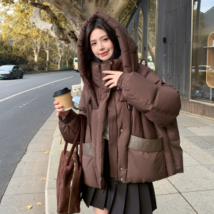 新款！90绒短款连帽个性羽绒服123A-6805-P295-K448-90绒，女装羽绒服，浙宝123A