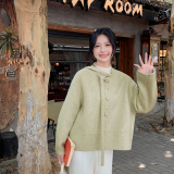 新款现货！秋冬新款绑带短款羊绒外套 123A-9057-P265-K398，女装毛呢外套，浙宝123A