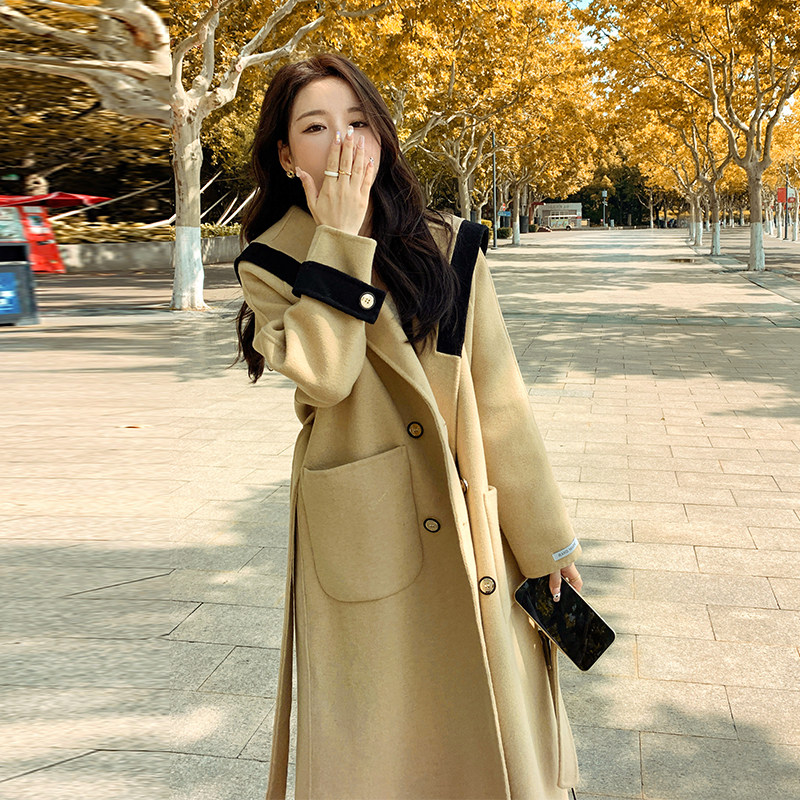 新款！现货！22年长款双面羊绒大衣123A-9029-P255-K388，女装毛呢外套，浙宝123A